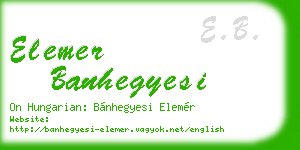 elemer banhegyesi business card